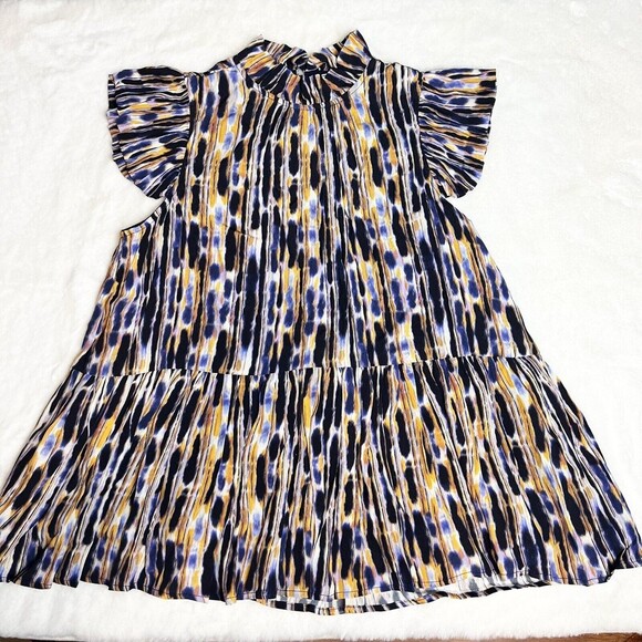 Corey Lynn Calter Aurora Top Drizzle Stripe Ruffle Flutter Sleeve Women’s XS - Picture 2 of 14